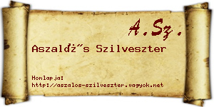 Aszalós Szilveszter névjegykártya