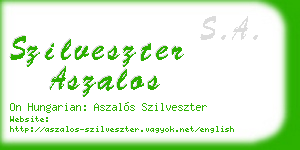 szilveszter aszalos business card